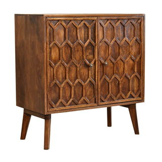 Mango Wood Amouri Cabinet, Chestnut Finish