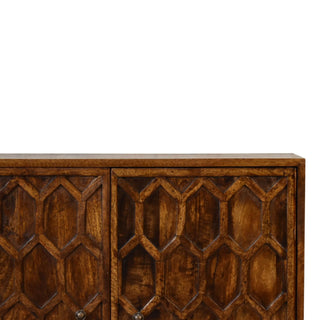 Mango Wood Amouri Cabinet, Chestnut Finish