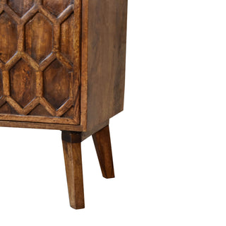 Mango Wood Amouri Cabinet, Chestnut Finish