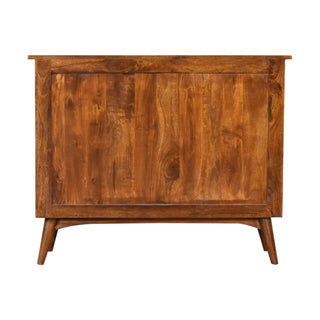 Mango Wood Nordic 8-Drawer Chest, Chestnut Finish