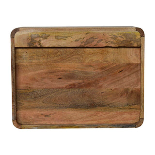 Mango Wood Wall Mounted Cabinet with Rattan Door, Grey Wash Finish