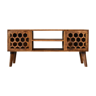 Comb TV Stand, Chestnut
