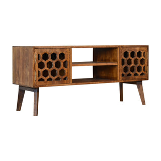 Comb TV Stand, Chestnut