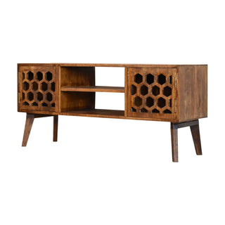 Comb TV Stand, Chestnut