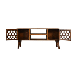 Comb TV Stand, Chestnut