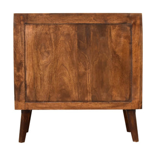 Mango Wood 3-Drawer Chest with Rattan Edges