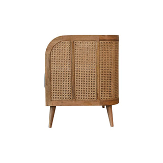 Mango Wood & Rattan Sofa – Oak Finish