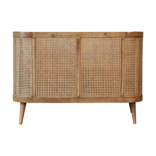 Mango Wood & Rattan Sofa – Oak Finish