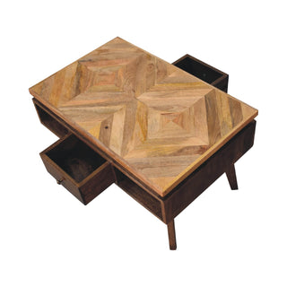Mango Wood Platform Coffee Table, Royale Finish