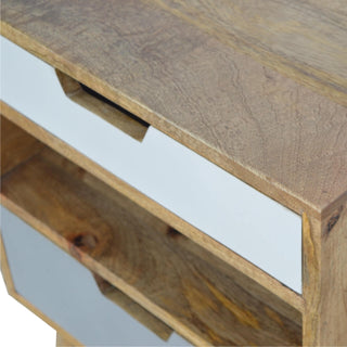 Cut-Out Gradient Bedside Table with 2 Drawers and 1 Open Slot