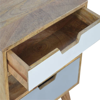 Cut-Out Gradient Bedside Table with 2 Drawers and 1 Open Slot