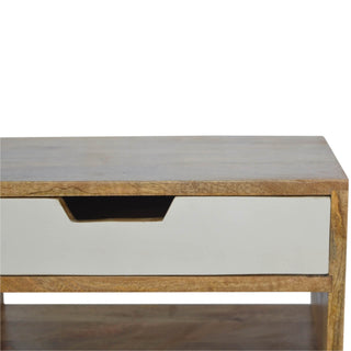 Cut-Out Gradient Bedside Table with 2 Drawers and 1 Open Slot