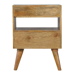Cut-Out Gradient Bedside Table with 2 Drawers and 1 Open Slot