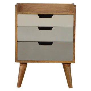 Grey Gradient Bedside Table, Mango Wood