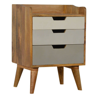 Grey Gradient Bedside Table, Mango Wood