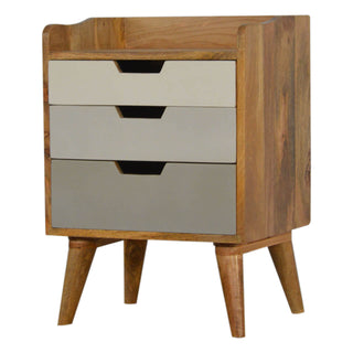 Grey Gradient Bedside Table, Mango Wood