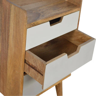 Grey Gradient Bedside Table, Mango Wood
