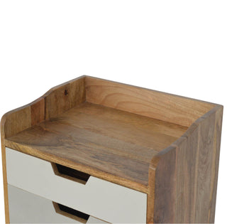 Grey Gradient Bedside Table, Mango Wood