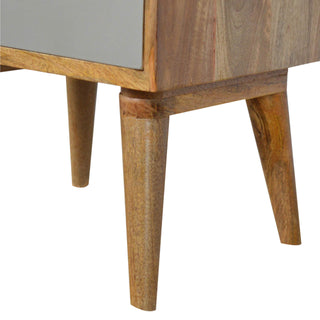 Grey Gradient Bedside Table, Mango Wood