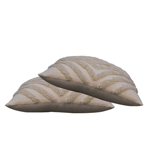 Set of 2 Cream Mini Diamond Cotton Cushions