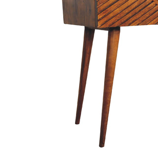 Mango Wood Lille Console Table with 2 Drawers, Chestnut Finish