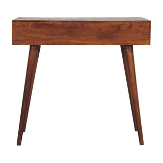 Mango Wood Lille Console Table with 2 Drawers, Chestnut Finish