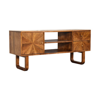 U-Shaped Legs Wooden TV Unit with Storage