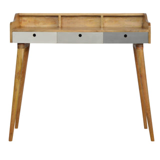 Mango Wood 3-Drawer Gallery Back Desk