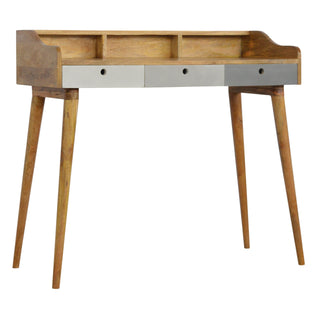 Mango Wood 3-Drawer Gallery Back Desk