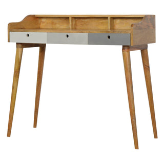Mango Wood 3-Drawer Gallery Back Desk