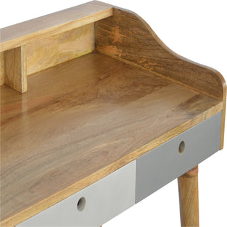 Mango Wood 3-Drawer Gallery Back Desk