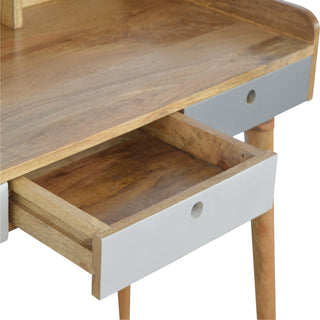 Mango Wood 3-Drawer Gallery Back Desk