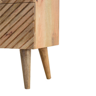 Lille 2-Drawer Mango Wood Bedside Table with Oak Finish