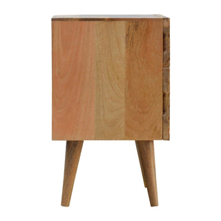 Lille 2-Drawer Mango Wood Bedside Table with Oak Finish