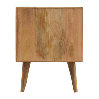 Lille 2-Drawer Mango Wood Bedside Table with Oak Finish