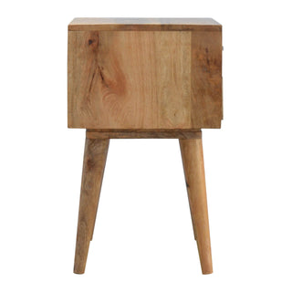 Mango Wood Bedside Table with Bone Inlay Drawers