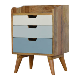Blue Gradient Bedside Table, Mango Wood