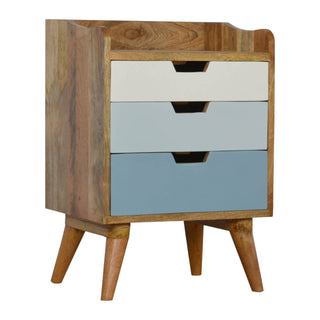 Blue Gradient Bedside Table, Mango Wood