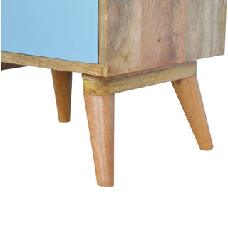Blue Gradient Bedside Table, Mango Wood