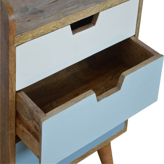 Blue Gradient Bedside Table, Mango Wood