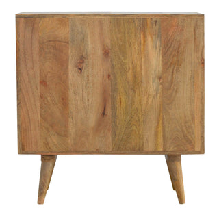 Pineapple Carved Cabinet in Mango Wood with Oak Finish