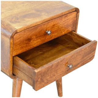 2-Drawer Solid Mango Bedside Table – Chestnut Finish