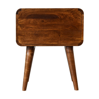 2-Drawer Solid Mango Bedside Table – Chestnut Finish