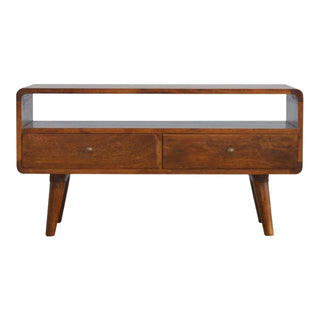 Mango Wood TV Stand, Chestnut Finish