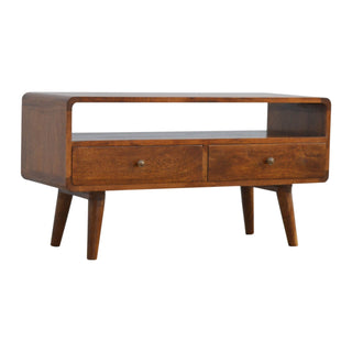 Mango Wood TV Stand, Chestnut Finish