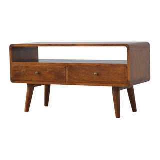 Mango Wood TV Stand, Chestnut Finish