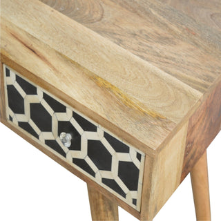 Mango Wood and Bone Inlay 1 Drawer Desk