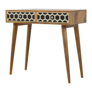 Mango Wood and Bone Inlay 2 Drawer Console Table