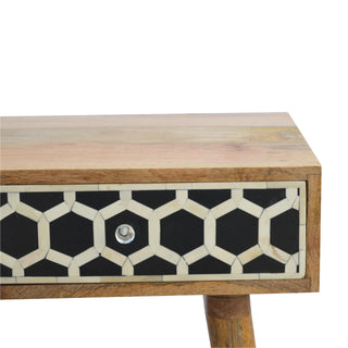 Mango Wood and Bone Inlay 2 Drawer Console Table