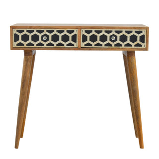 Mango Wood and Bone Inlay 2 Drawer Console Table